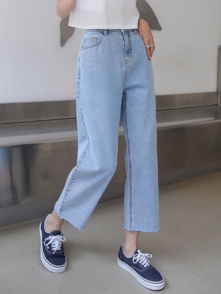 

dazy solid raw hem jeans f6nl#, Blue