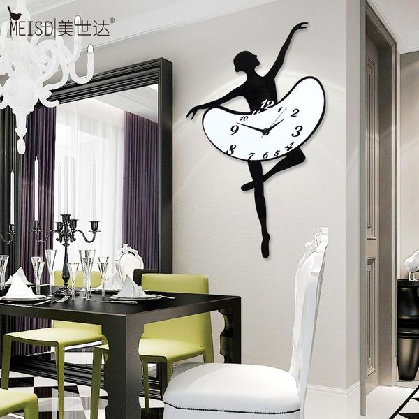 

wall clocks creative clock modern design stickers large silent black hanging home decor living room quartz watch bb50w