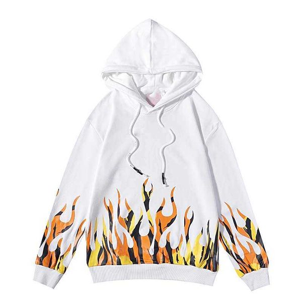 

fashion mens hoodie broken bear sweatshirt flame pattern printing trendy terry explosion sweater style men and women size m-xxl, Black