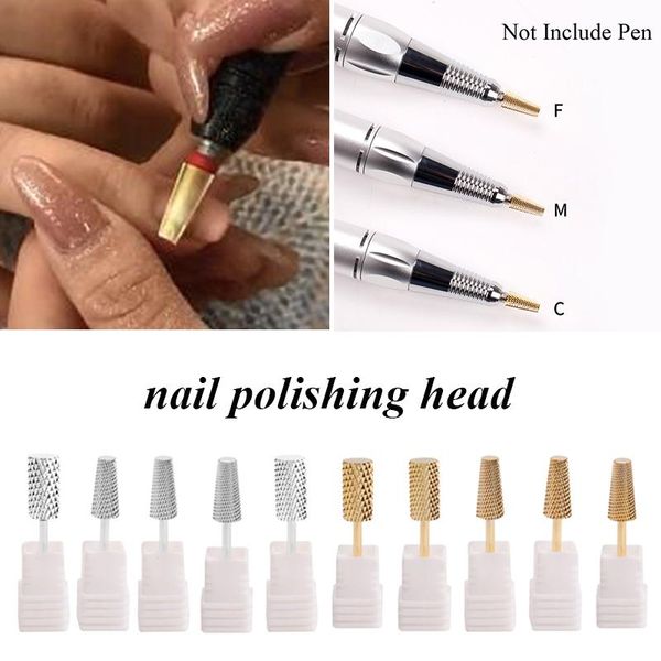 

nail art equipment 1pc steel buffing rotate electric milling carbide drill bit polish gel remove mental files pedicure tool, Silver