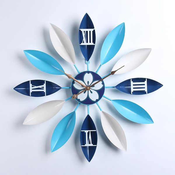 

wall clocks large clock, 57 cm creative leaf shape silent clock non ticking for kitchen/bedroom/living room/office