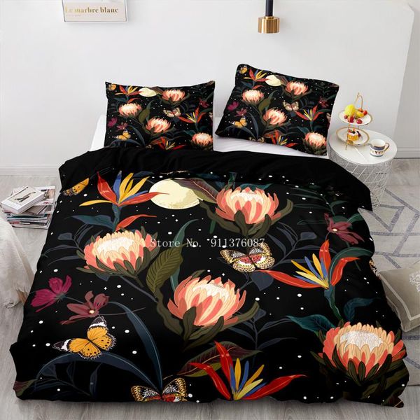 

bedding sets butterfly flower set luxury duvet cover with pillowcases soft quilt simple bed linen  king twin