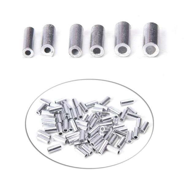 

100pcs/bag stainless steel fishing line aluminum crimp sleeve copper tube 1.0mm-2.8mm sea accessories