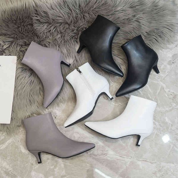 

dress shoes single boots and nude winter little heel new women's with a thin tip high mid-heeled 0yez, Black