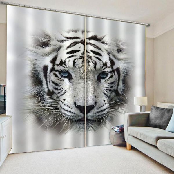 

curtain & drapes beautiful po fashion customized 3d curtains grey tiger thick shading soundproof windproof