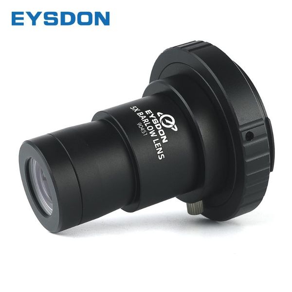 

telescope & binoculars eysdon 5x barlow lens 1.25" metal fully coated focal length extender with m42 camera t2 t ring adapter for pogra