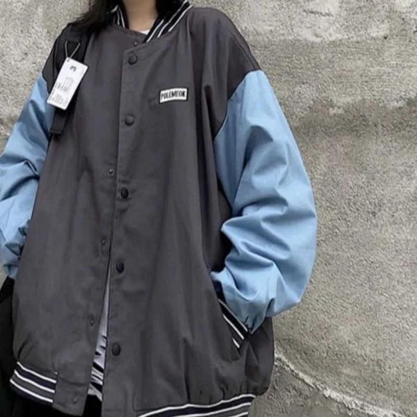 

women's jackets 2021 spring retro jacket baseball korean fashion harajuku long coat women streetwear gothic windbreaker woman clothes, Black;brown