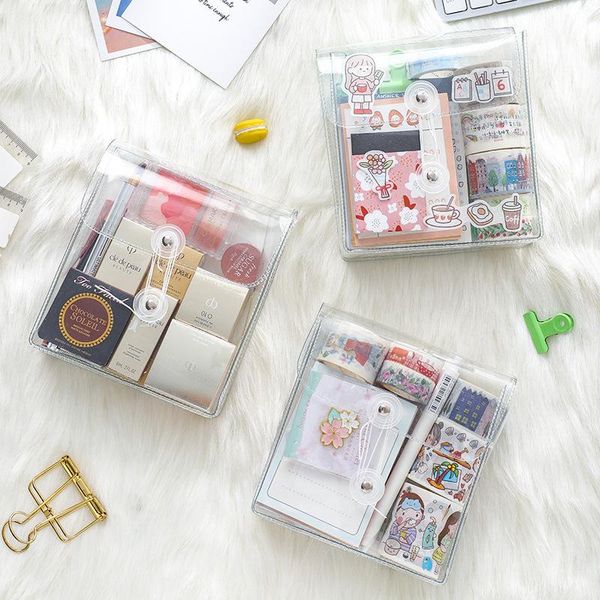 

transparent large capacity pencil bag case stationery storage waterproof portable pencils pouch back to school bags