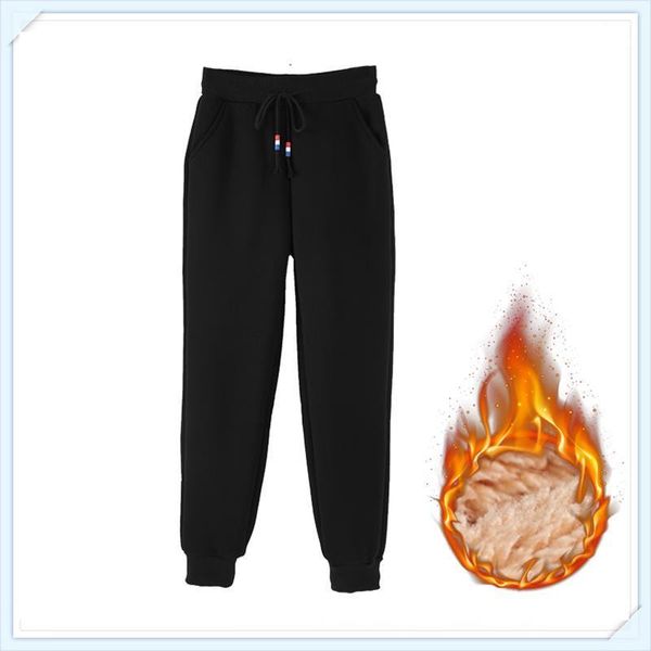 

winter thick lambskin cashmere women capris warm casual cotton leggings long trousers plus size s 5xl, Black;white