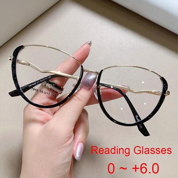 

sunglasses vintage fashion magnifier reading glasses with diopters plus +1.5 +2 +3.5 +6 women's prescription eyewear anti blue light, White;black