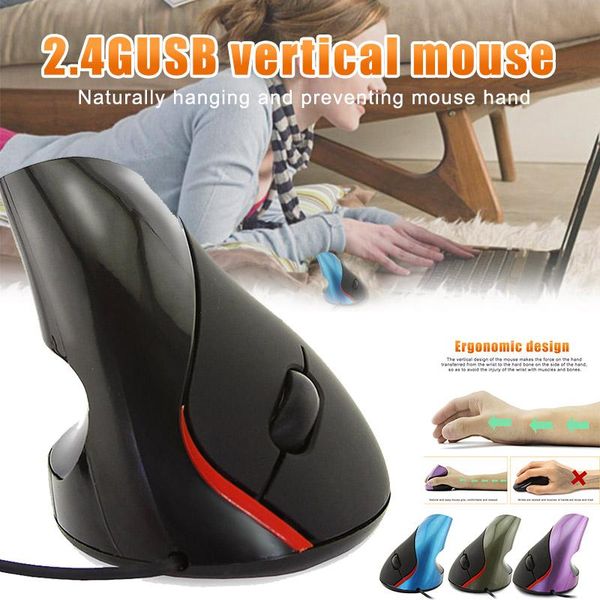 

2.4g usb wired vertical optical mouse ergonomic design mice for computer pc puo88