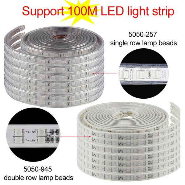 

strips led strip light rgb smd ribbon app and remote 5m 10m 15m 100m tape 220v+ control+adapter jq