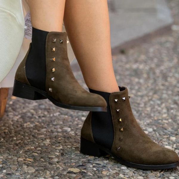 

boots star khaki suede, Black