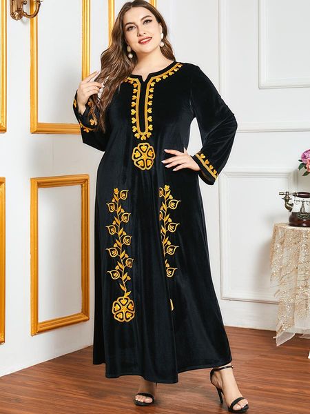 

vestido plus size velvet abaya dubai turkey hijab muslim maxi dress islam clothing abayas for women oman robe de moda musulmanaplus size clo, Red
