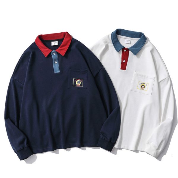 

men's hoodies & sweatshirts polo shirt embroidered towel terry flannel sweater harajuku men's hoodie, Black