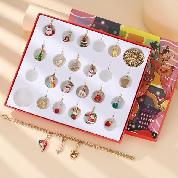 

party favor advent calendar 2021 christmas countdown calendars xmas themed diy charm santa claus snowmen pendants set 2022