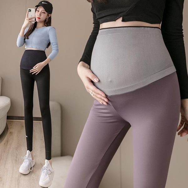 

maternity bottoms skinny pants for pregnant women clothes stretch pencil nursing leggings pregnancy clothing spring wear, White