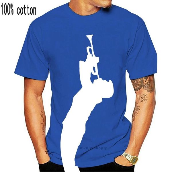 

men's t-shirts trumpet player t shirt jazz brass musician instrument, White;black