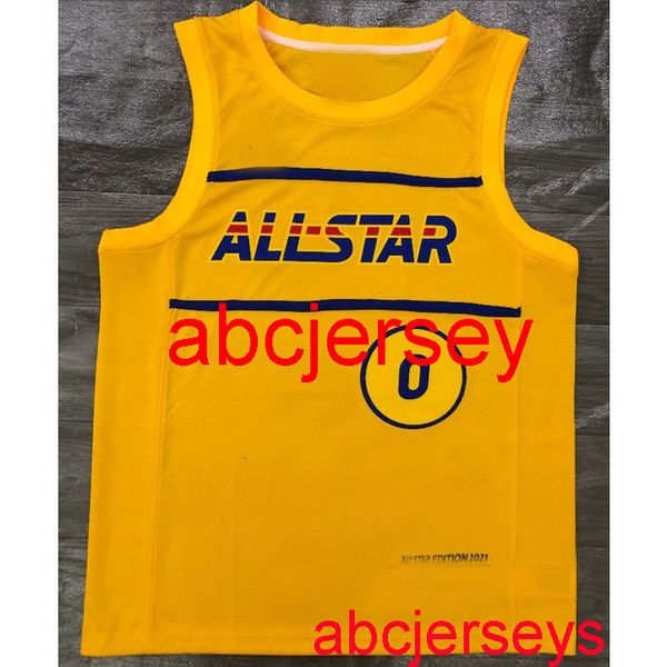 

men's 0# lillard 2021 all star yellow basketball jerseys,m,l,xl, vest, Black