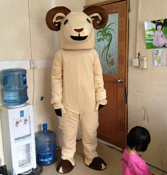 

performance sheep mascot costume halloween christmas cartoon character outfits suit advertising leaflets clothings carnival adults outfit, Red;yellow