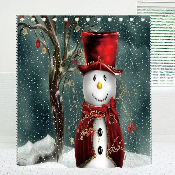

shower curtains 150x180cm christmas curtain 3d printing xmas snowman home decor proof waterproof cloth bathroom