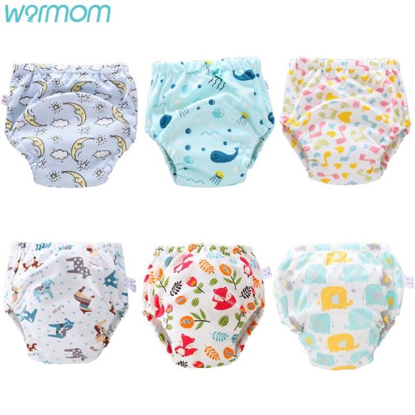 

warmom washable 6 layers of gauze baby diapers breathable cartoon swimwear children summer swimming nappy pants diaper cloth