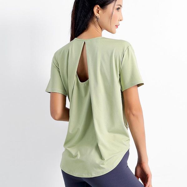 

women fitness workout training exercise gym t shirts female sport loose t-shirt yoga running short sleeve backless tees tx2 jerseys, Black;blue