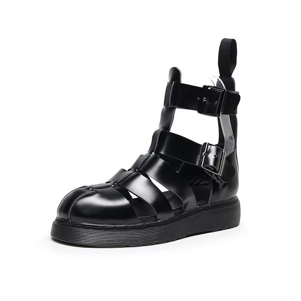 

women gladiator sandals flat baotou roman comfortable platform beach shoes, Black