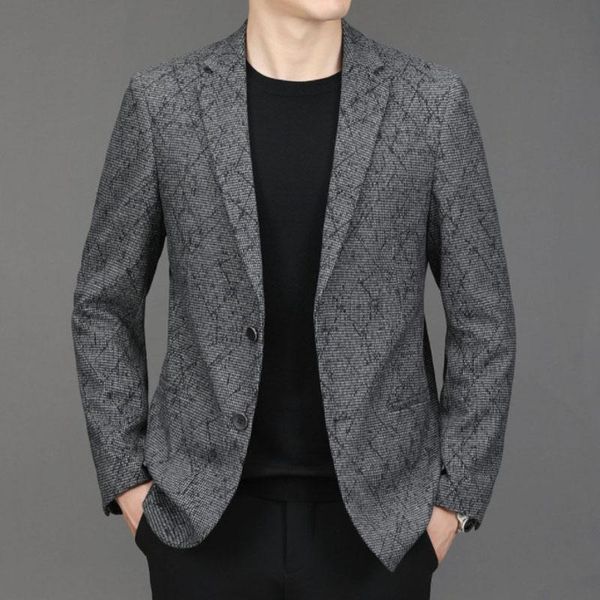 

men's suits & blazers luxury men suit jackets spring autumn jacket small blazer business casual jacquard mens slim fit terno masculino, White;black