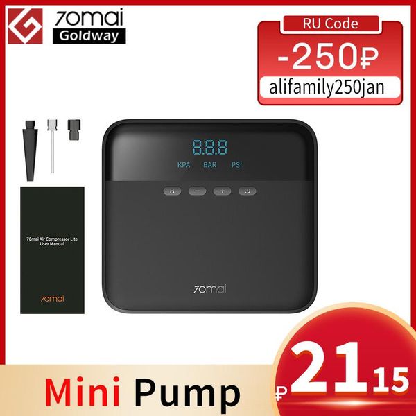 

inflatable pump 70mai car air compressor lite 12v portable electric mini tire inflator auto tyre led screen