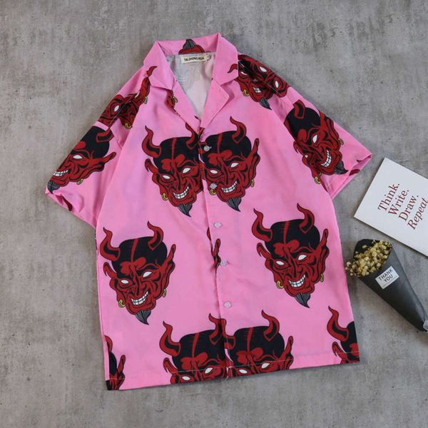 

men's casual shirts shirt chic devil print short sleeve net red street loose bf women's z5zy doxn, White;black