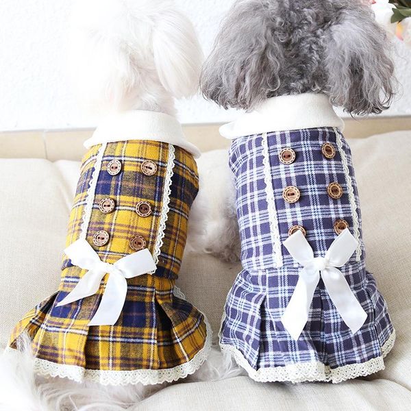 

dog apparel cute plaid winter small puppy princess dress pet cat tutu skirt jacket coat chihuahua hoodie clothes
