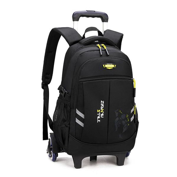 

waterproof trolley school backpacks boys children bags wheels travel luggage kids rolling schoolbags