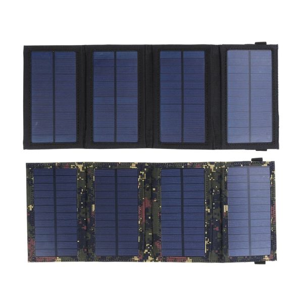 

5.5v 9.6w solar charger panel charger waterproof foldable dual usb ports battery - camouflage