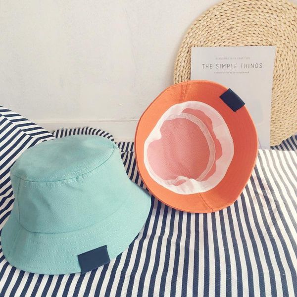 

cute spring and summer thin baby hat candy color wild boy girl bucket kid sun outdoor toddler beach caps & hats1, Yellow
