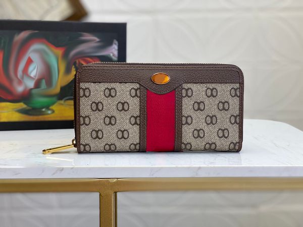 

2021 fashion designers wallets luxurys mens women leather bags classic bee tiger snake letters purses original box card holder 597612, Red;black