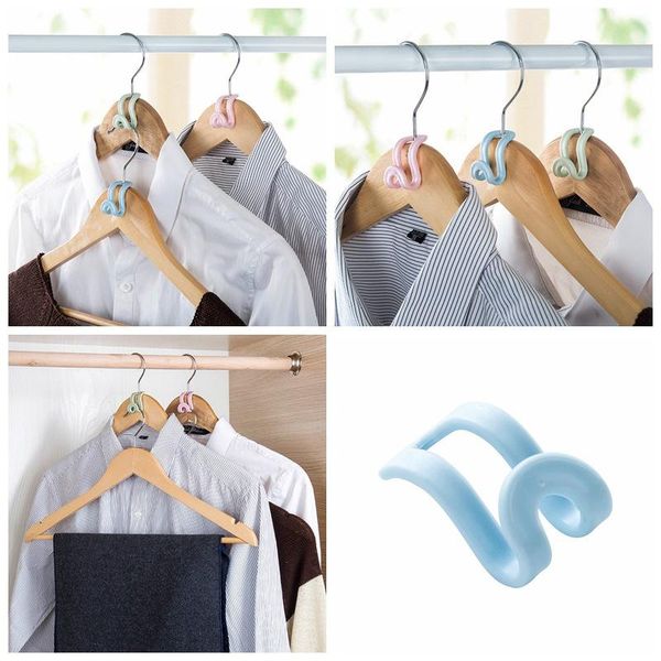 

hangers & racks 5pcs plastic stable hanger rack connector cascading clothing hooks space-saving closet storage organizers