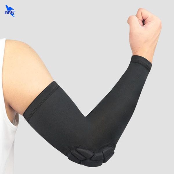 

elbow & knee pads 1 pair lengthen honeycomb mtb bike pad basketball volleyball arm sleeve support armwarmers armguard protector sport safety, Black;gray