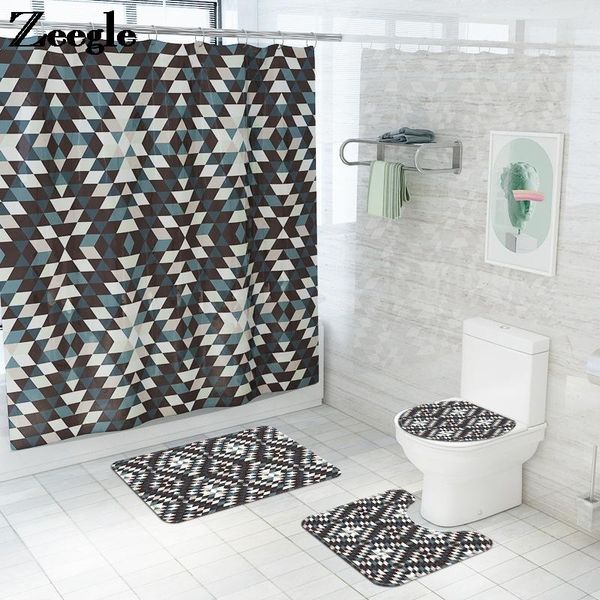 

bath mats home decor mat and shower curtain set memory foam toilet rug for plaid printing