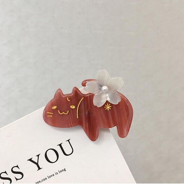 

hair clips & barrettes acetate cute cat flower side clip women hairgrips accessories, Golden;silver