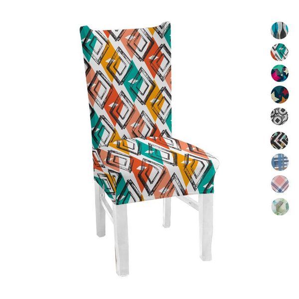 

chair covers minimalist geometry floral spandex elastic dining stretch cover removable anti-dirty party el banquet seat case