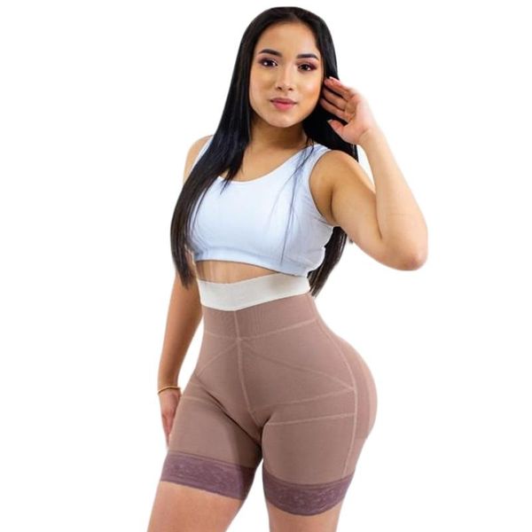 

women's shapers fajas bulifter rosybroiwn purple lace body shaper girdle elastic hip enhancer mid thigh woman underwear panties, Black;white