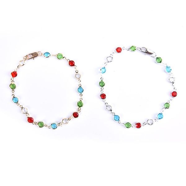 

anklets rainbow color crystal bracelets ethnic style chain anklet for women fashion simple charm foot jewelry ladies gifts, Red;blue