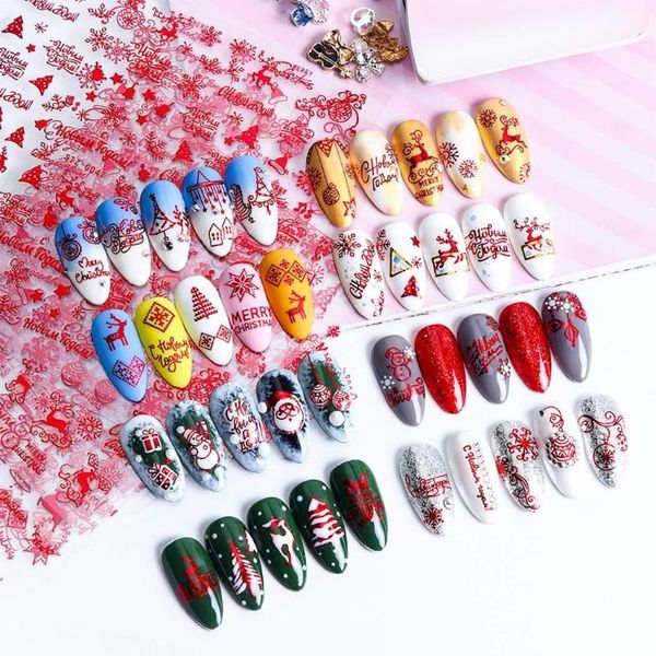

christmas english letters women nail art manicure pack of stickers 3d decoration sticker1, Black
