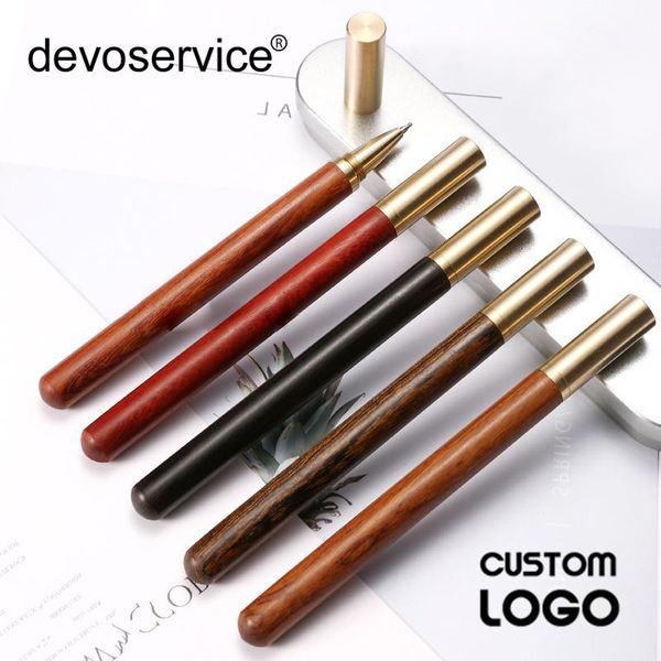 

gel pens custom logo solid wood sandalwood brass pen ballpoint high-end business gifts signature laser engraving stationery gift