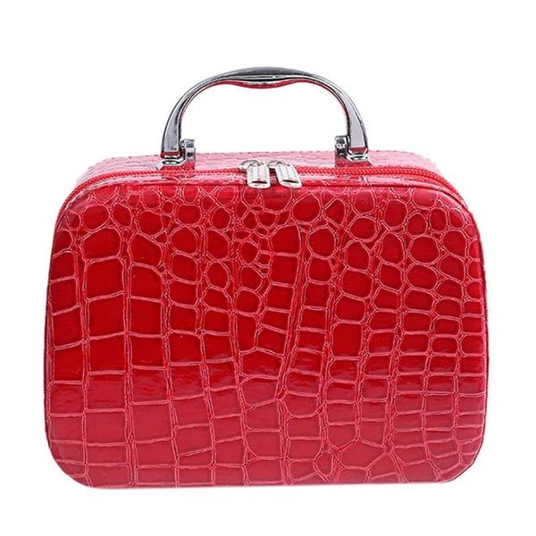 

fashion woman makeup case cosmetic bag travel organizer beauty box stationery cosmetics holiday gifts red bags & cases