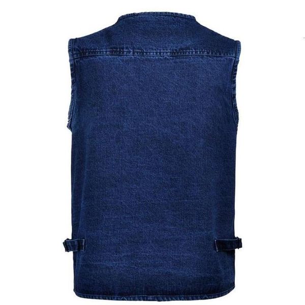 

men's vests spring man 5xl denim vest male plus size jeans men multi pocket pography mens sleeveless jacket colete, Black;white