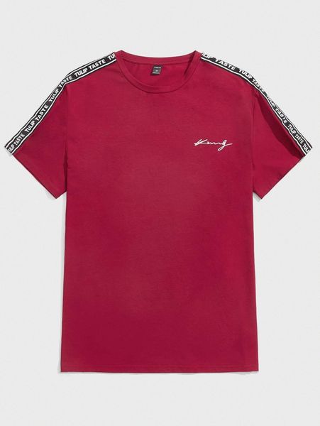 

men letter graphic contrast tape tee p6wp#, White;black