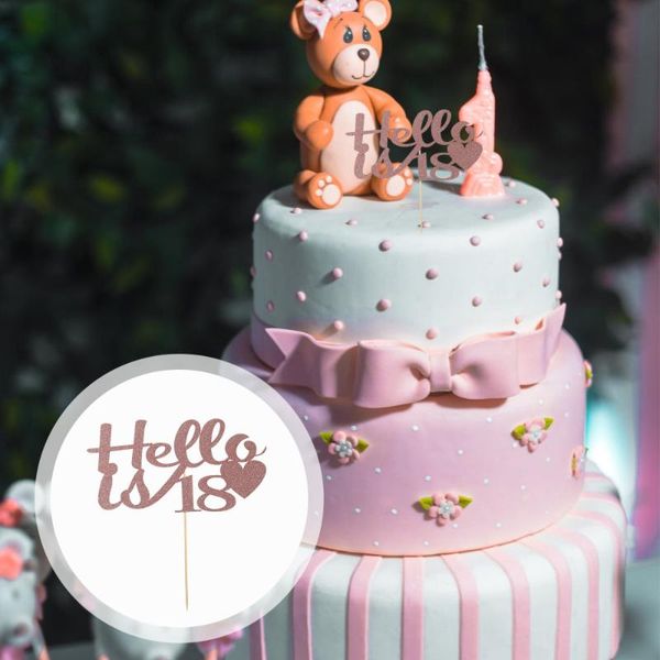 

other festive & party supplies 6pcs 18th birthday cake er glitter decoration ornament favor