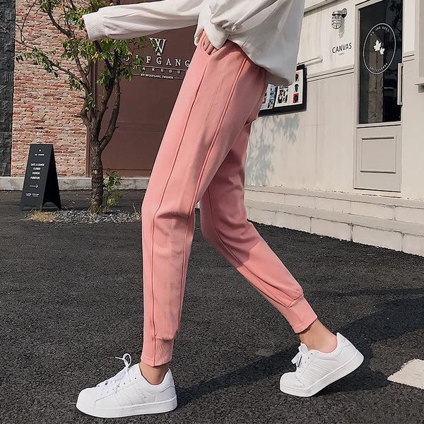 

winter casual women's pants 2021 solid high waist pockets harem harajuku fitness office lady warm trousers femme & capris, Black;white